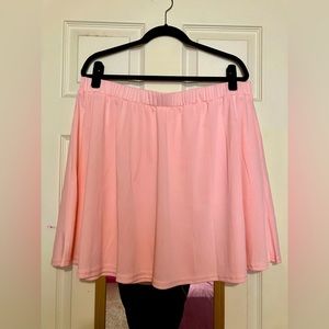 Plus Size Pink Stretch Skater Mini Skirt 3X 4X
